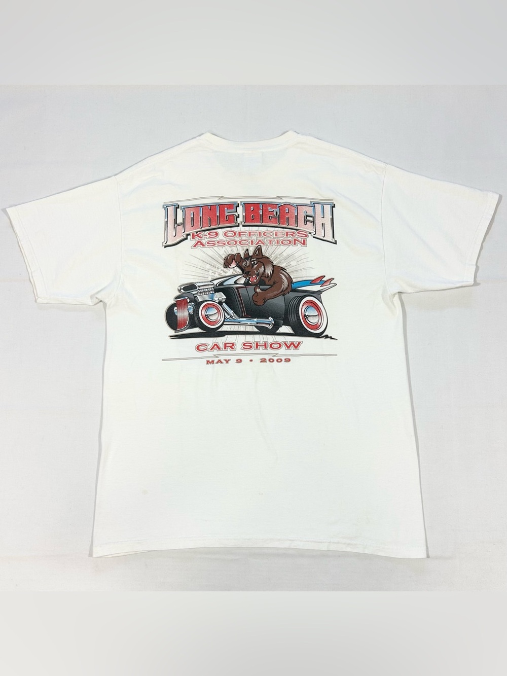 Vtg Long Beach K-9 Officers Association Sz L Car Show 2009 T Shirt Crewneck Tee